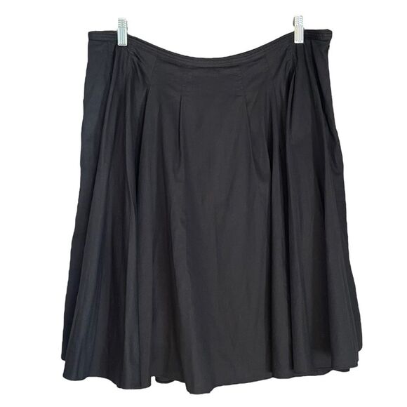 Lauren Ralph Lauren Black 100% Cotton Lined Swing Skirt, size 16 - Picture 1 of 6